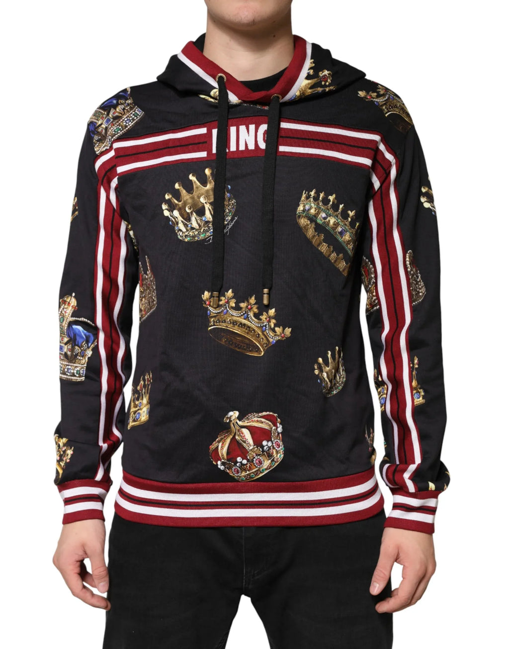 Dolce & Gabbana Black King Crown Hooded Sweatshirt Sweater - Zeiniez