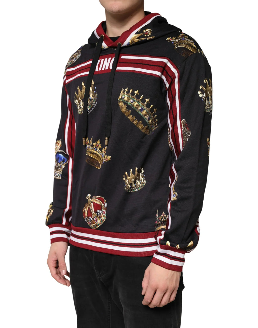Dolce & Gabbana Black King Crown Hooded Sweatshirt Sweater - Zeiniez