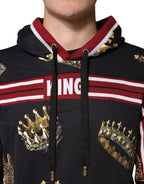 Dolce & Gabbana Black King Crown Hooded Sweatshirt Sweater - Zeiniez