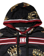 Dolce & Gabbana Black King Crown Hooded Sweatshirt Sweater - Zeiniez