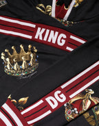 Dolce & Gabbana Black King Crown Hooded Sweatshirt Sweater - Zeiniez