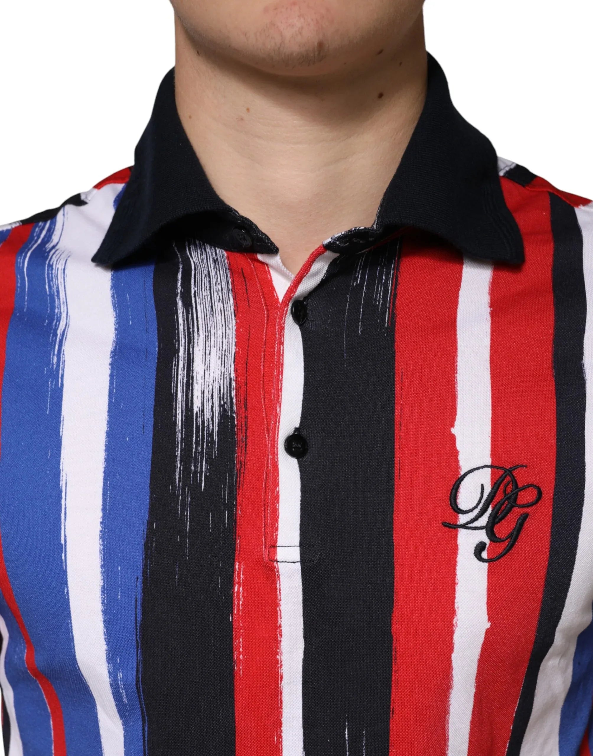 Dolce & Gabbana Multicolor Stripes Cotton Men Polo T-shirt - Zeiniez