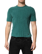Dolce & Gabbana Dark Green Cotton Blend Men Crew Neck T-shirt - Zeiniez