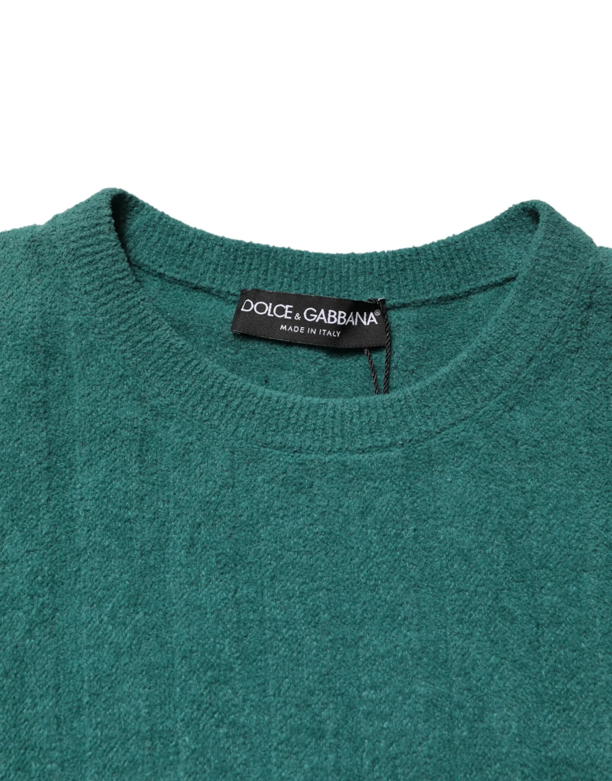 Dolce & Gabbana Dark Green Cotton Blend Men Crew Neck T-shirt - Zeiniez