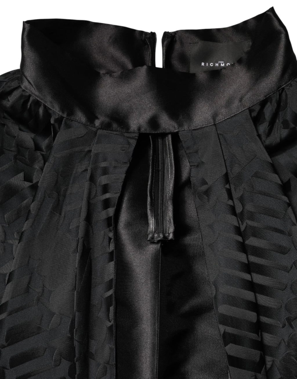 John Richmond Black Jacquard Deep V-neck Sleeveless 2 Pc Dress - Zeiniez