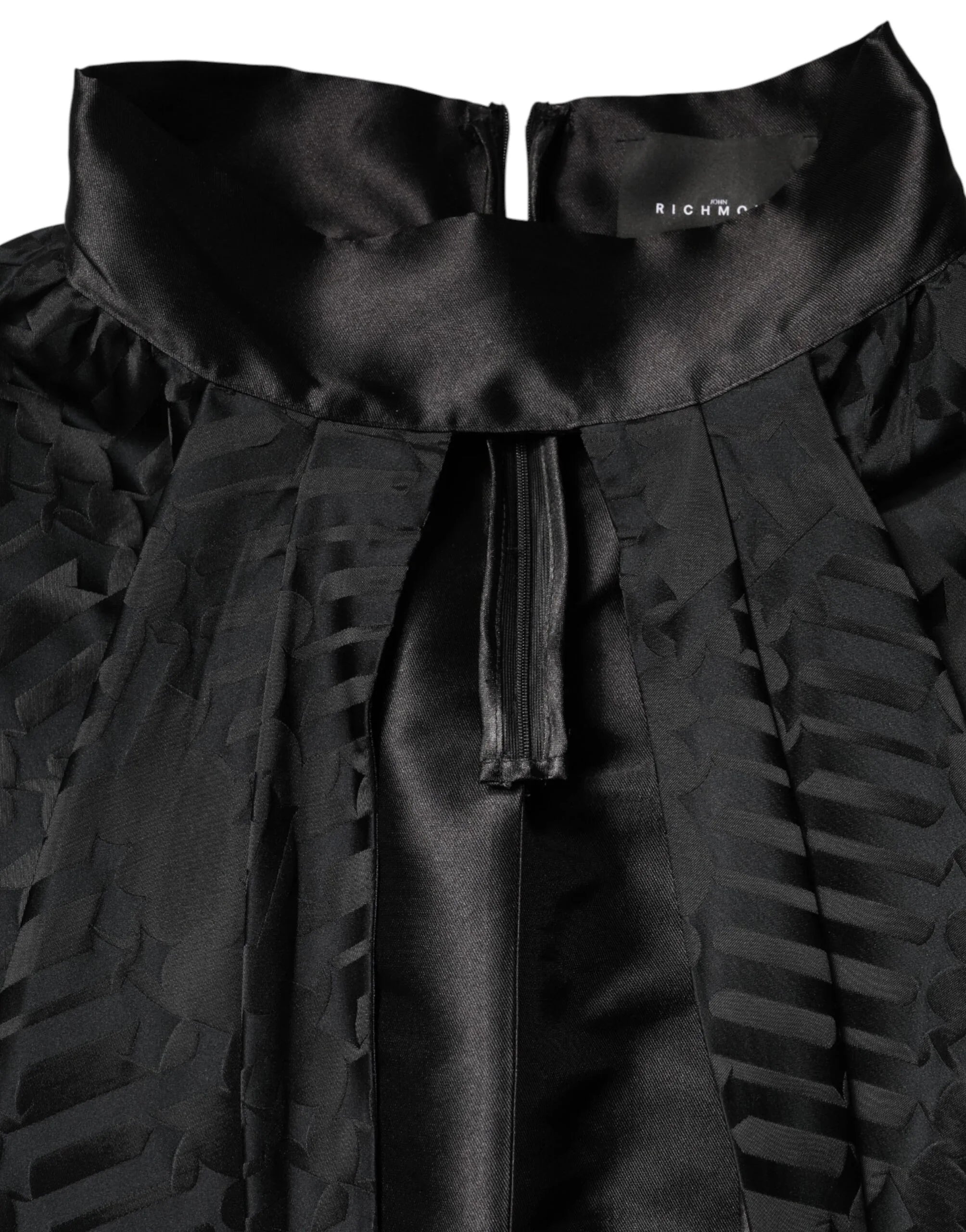 John Richmond Black Jacquard Deep V-neck Sleeveless 2 Pc Dress - Zeiniez