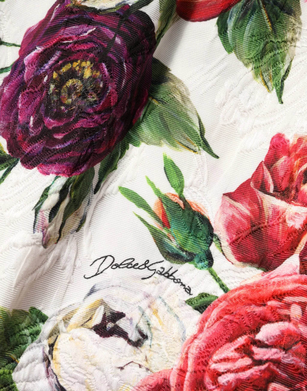 Dolce & Gabbana White Floral Embellished Sheath Mini Dress - Zeiniez