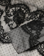 Dolce & Gabbana Black White Lace Silk Blend MaxiSheath Dress - Zeiniez