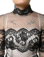 Dolce & Gabbana Black White Lace Silk Blend MaxiSheath Dress - Zeiniez