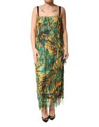 Dolce & Gabbana Multicolor Tropical Print Fringe Maxi Dress - Zeiniez
