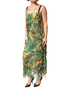 Dolce & Gabbana Multicolor Tropical Print Fringe Maxi Dress - Zeiniez