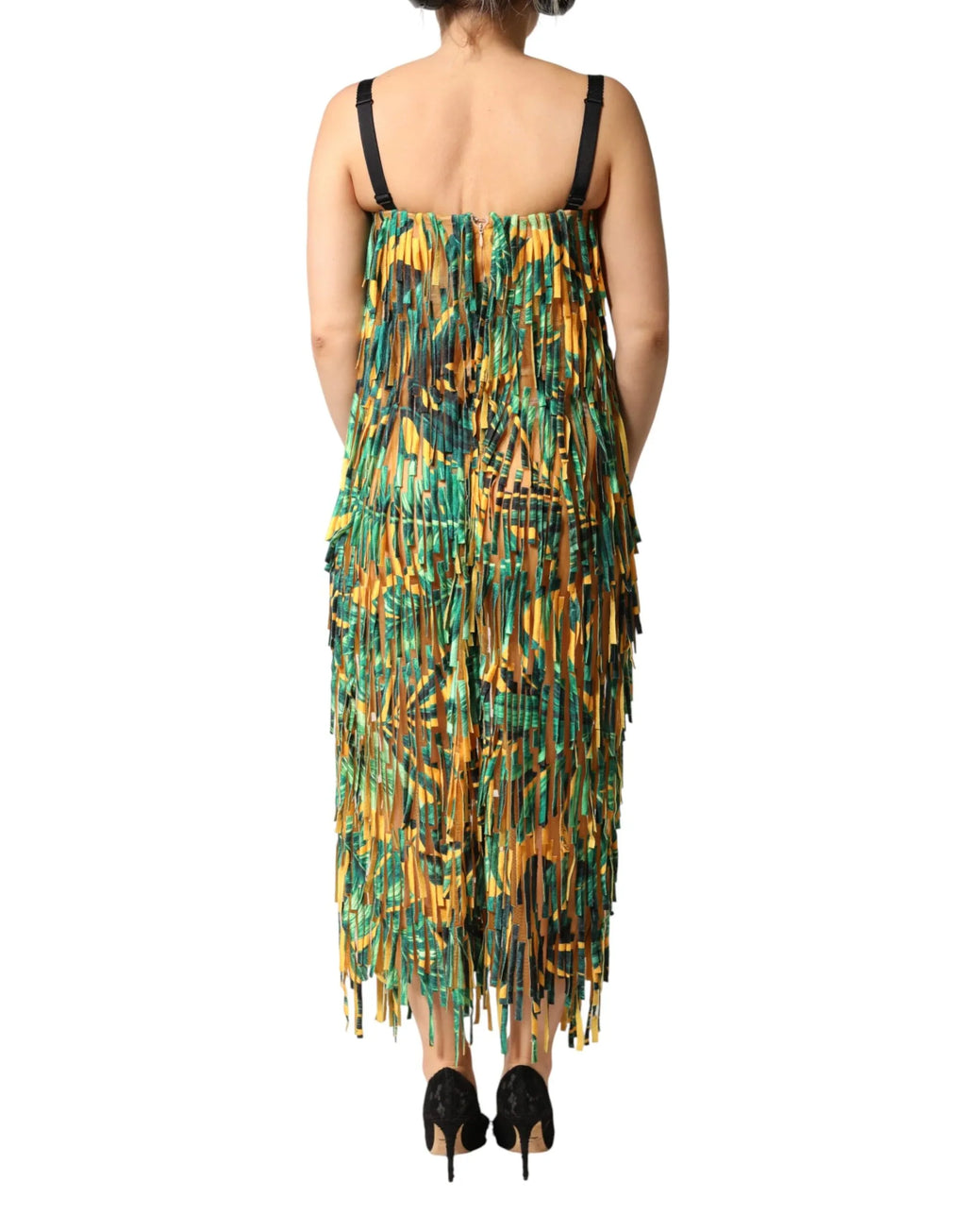 Dolce & Gabbana Multicolor Tropical Print Fringe Maxi Dress - Zeiniez