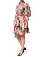 Dolce & Gabbana Multicolor Floral Silk Chiffon Pleated Mini Dress - Zeiniez