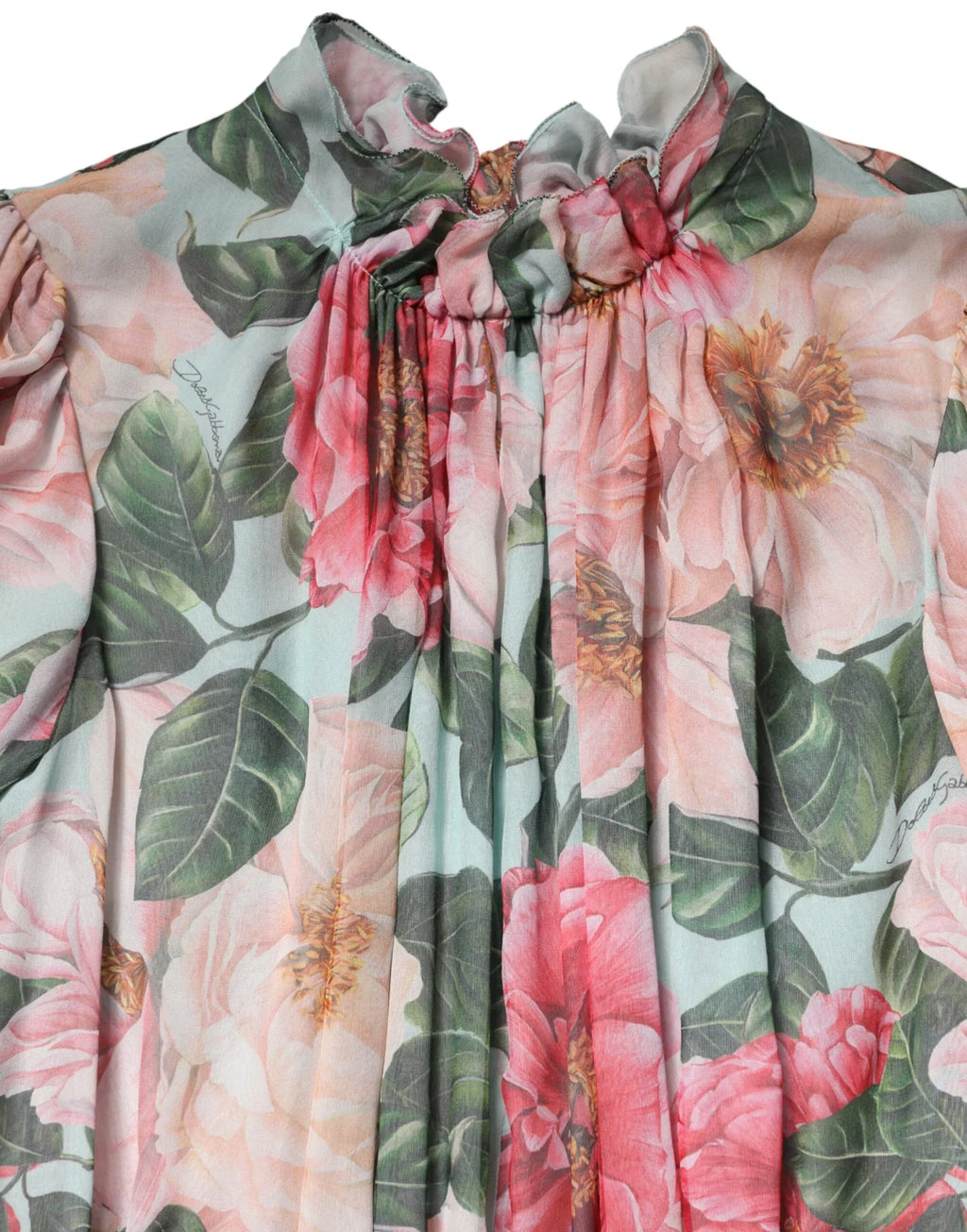 Dolce & Gabbana Multicolor Floral Silk Chiffon Pleated Mini Dress - Zeiniez