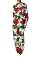 Dolce & Gabbana White Floral Print Cotton Jumpsuit Dress - Zeiniez