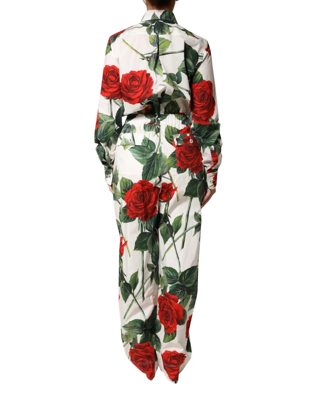 Dolce & Gabbana White Floral Print Cotton Jumpsuit Dress - Zeiniez