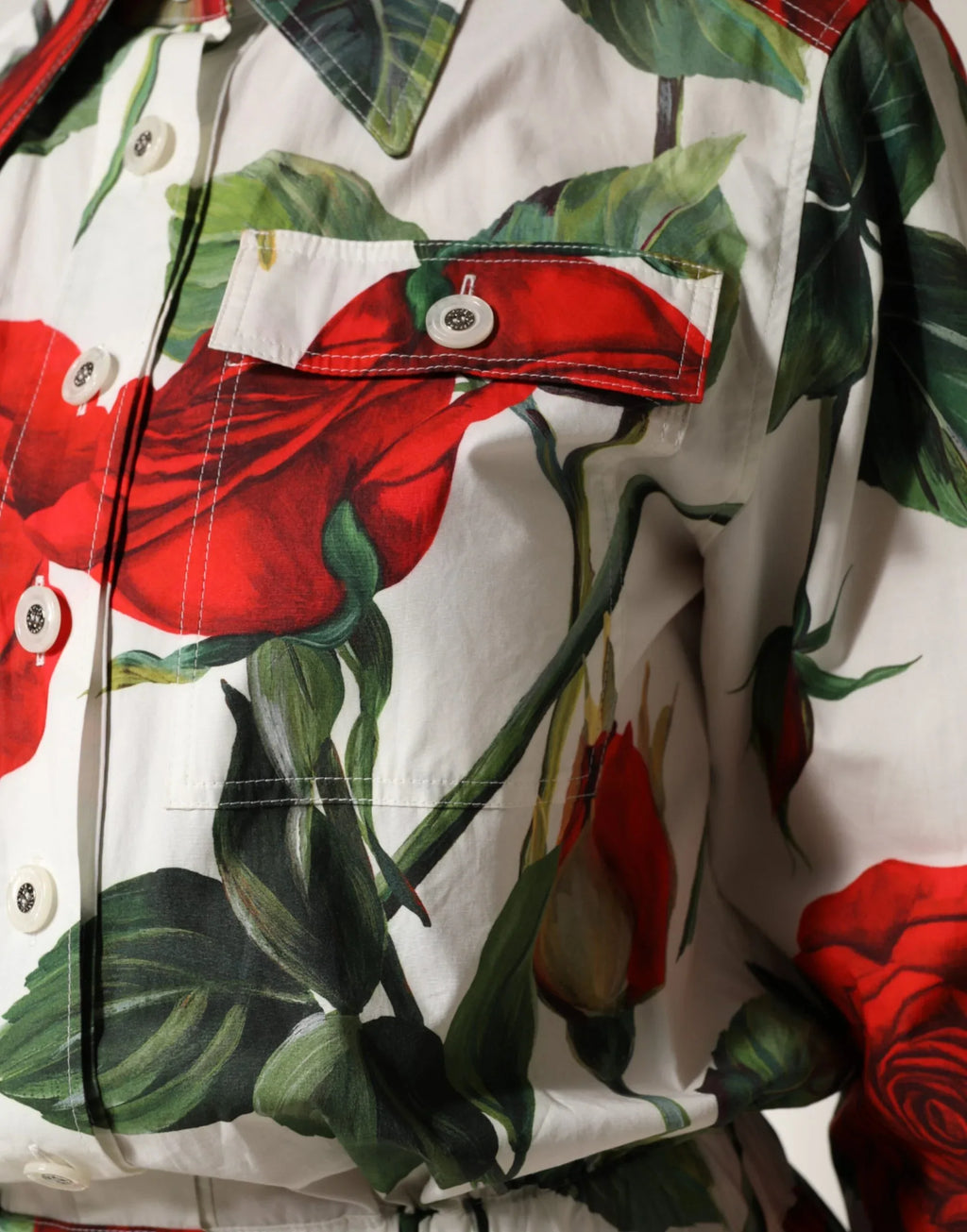 Dolce & Gabbana White Floral Print Cotton Jumpsuit Dress - Zeiniez