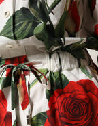 Dolce & Gabbana White Floral Print Cotton Jumpsuit Dress - Zeiniez
