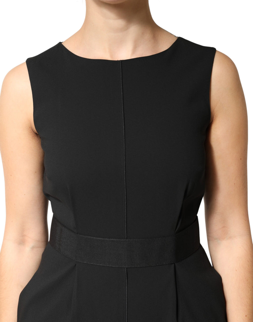 Dolce & Gabbana Black Sleeveless Sheath Knee Length Dress