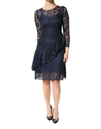 Dolce & Gabbana Blue Lace Ruffle A-line Knee Length Dress - Zeiniez