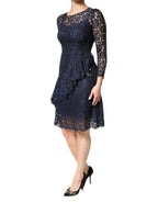 Dolce & Gabbana Blue Lace Ruffle A-line Knee Length Dress - Zeiniez