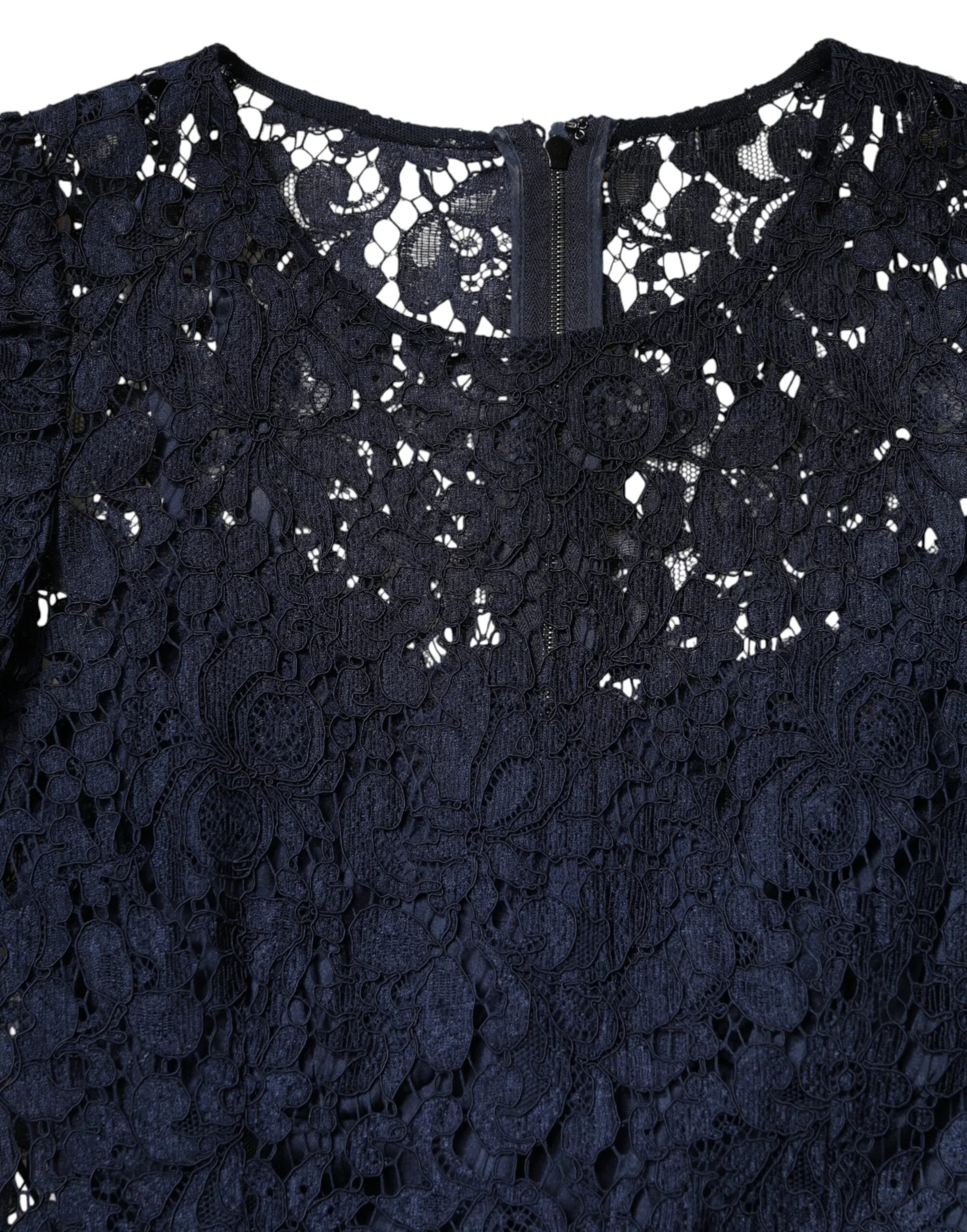 Dolce & Gabbana Blue Lace Ruffle A-line Knee Length Dress - Zeiniez