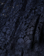 Dolce & Gabbana Blue Lace Ruffle A-line Knee Length Dress