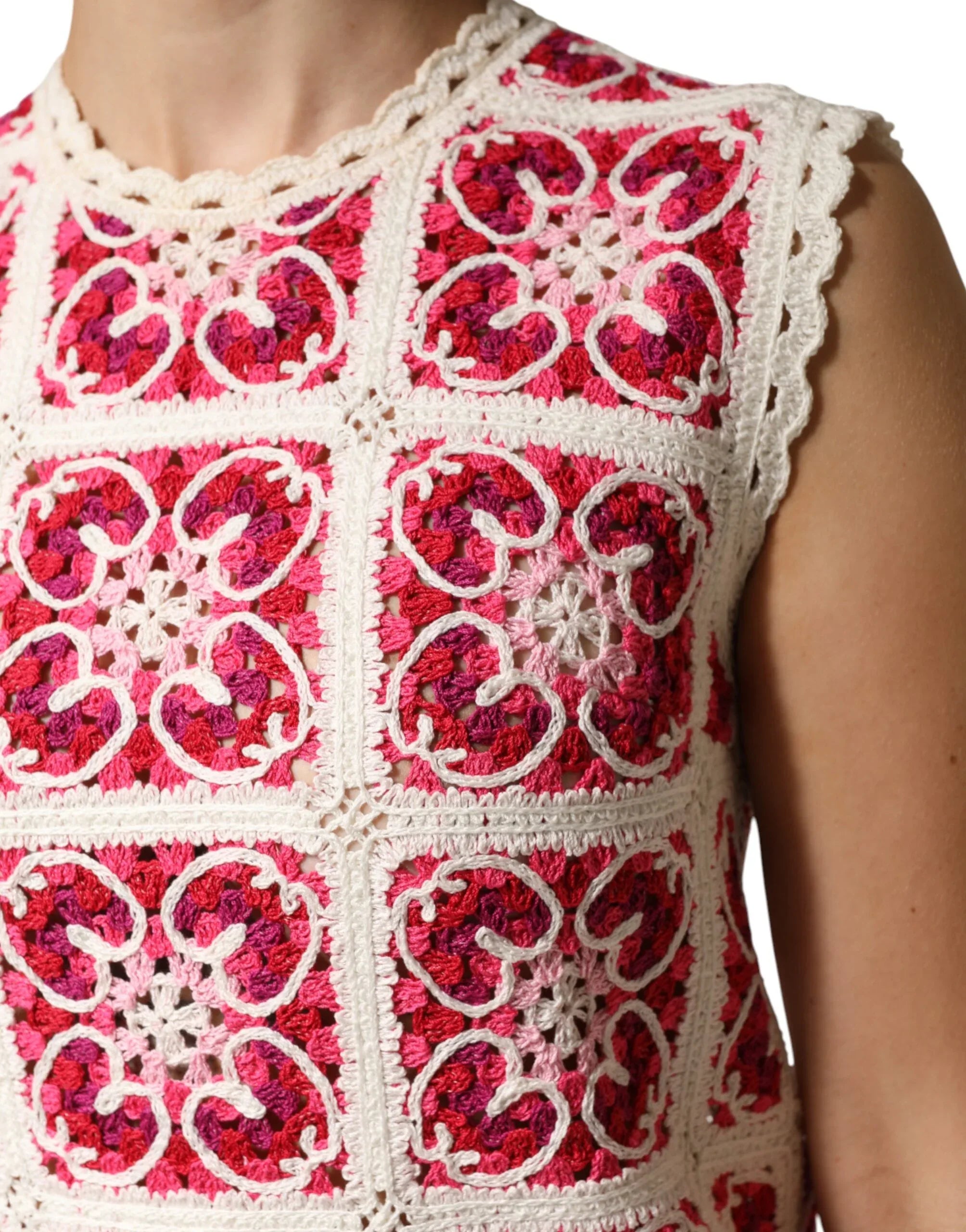 Dolce & Gabbana Multicolor Brick Stitched Crochet Mini Dress - Zeiniez