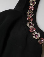 Dolce & Gabbana Black Embellished Bodycon Long Gown Dress