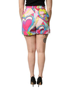 Dolce & Gabbana Multicolor Graphic High Waist Bermuda Shorts - Zeiniez