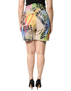 Dolce & Gabbana Multicolor Graffiti HighWaist Bermuda Shorts - Zeiniez