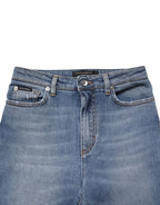 Dolce & Gabbana Blue Washed Cotton Skinny Denim Trouser Jeans - Zeiniez