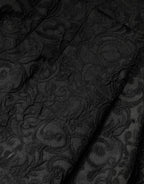 Dolce & Gabbana Black Floral Brocade High Waisted Trouser Pants - Zeiniez