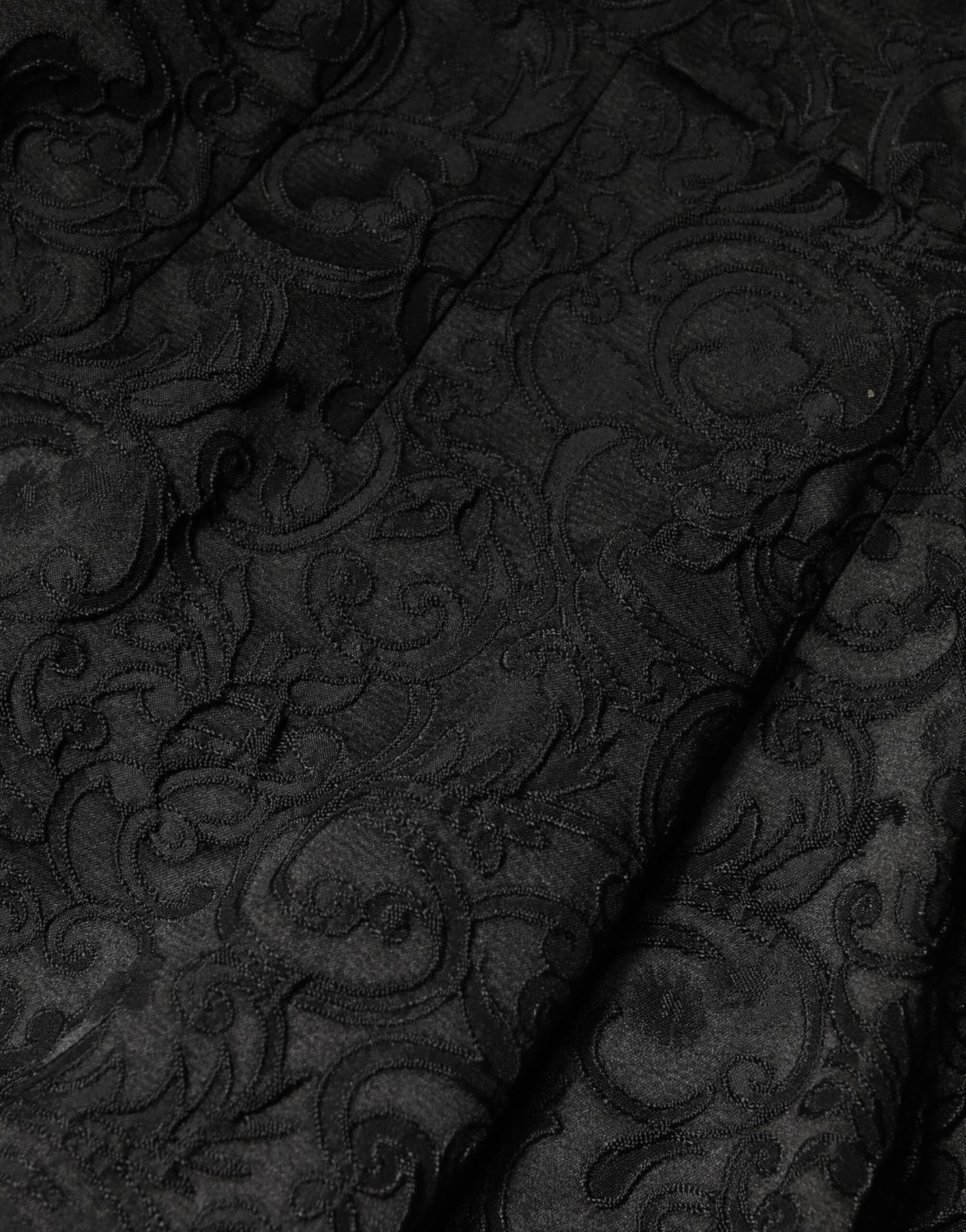 Dolce & Gabbana Black Floral Brocade High Waisted Trouser Pants - Zeiniez