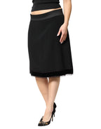 Dolce & Gabbana Black Mid Waist A-line Knee Length Skirt - Zeiniez