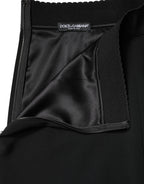 Dolce & Gabbana Black Mid Waist A-line Knee Length Skirt - Zeiniez