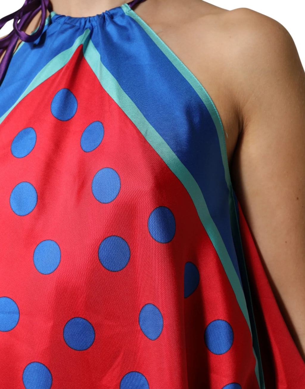 Dolce & Gabbana Multicolor Polka Dot Tie Halter Blouse Top - Zeiniez