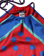 Dolce & Gabbana Multicolor Polka Dot Tie Halter Blouse Top - Zeiniez