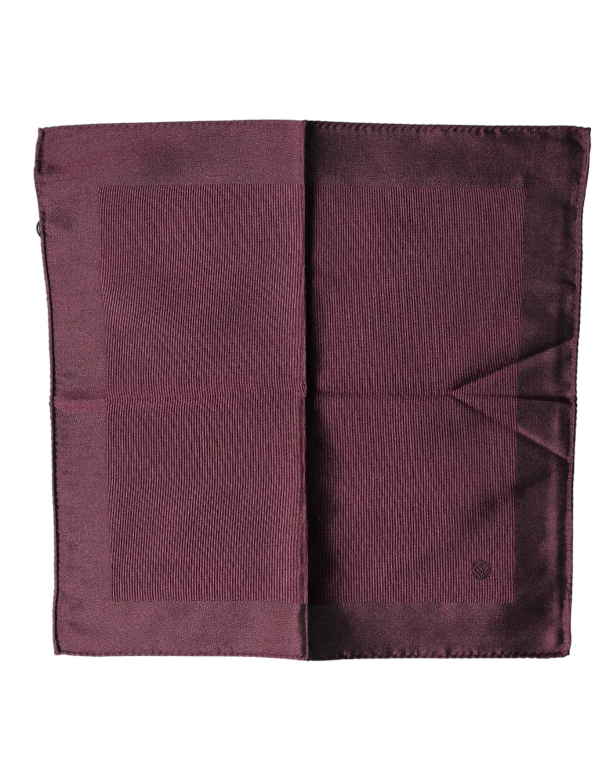 Dolce & Gabbana Maroon Logo Silk Square Handkerchief Scarf - Zeiniez