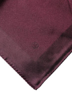 Dolce & Gabbana Maroon Logo Silk Square Handkerchief Scarf - Zeiniez