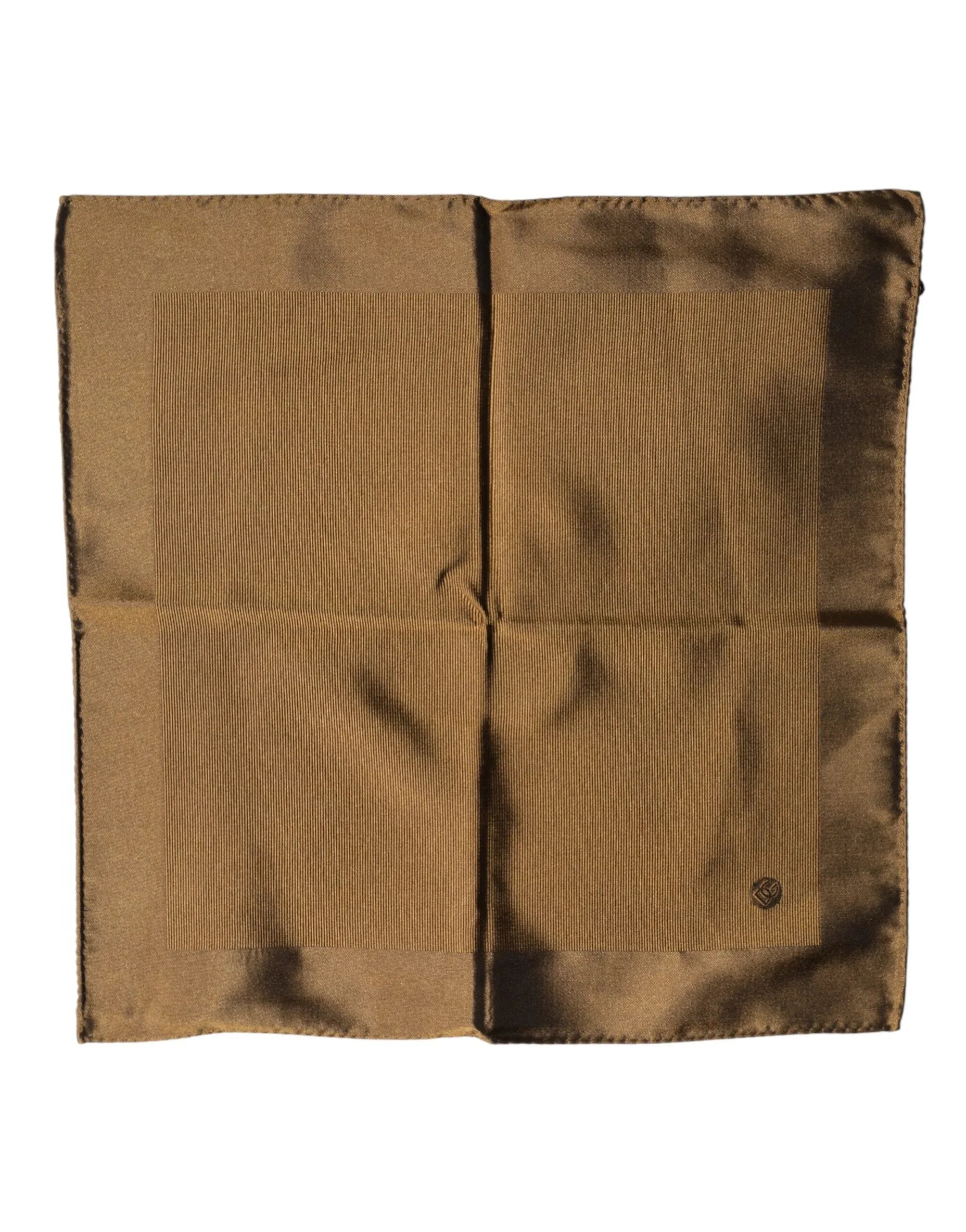 Dolce & Gabbana Brown Logo Silk Men Square Handkerchief Scarf - Zeiniez