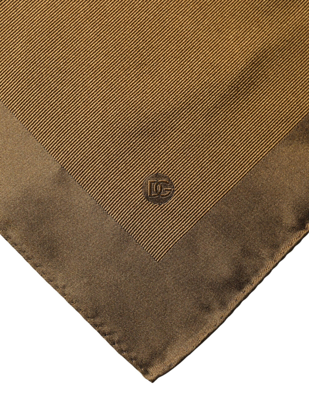 Dolce & Gabbana Brown Logo Silk Men Square Handkerchief Scarf - Zeiniez