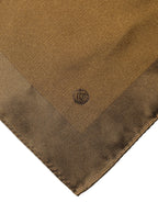 Dolce & Gabbana Brown Logo Silk Men Square Handkerchief Scarf - Zeiniez