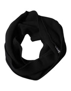 Dolce & Gabbana Black Wool Knitted Neck Wrap Foulard Scarf - Zeiniez