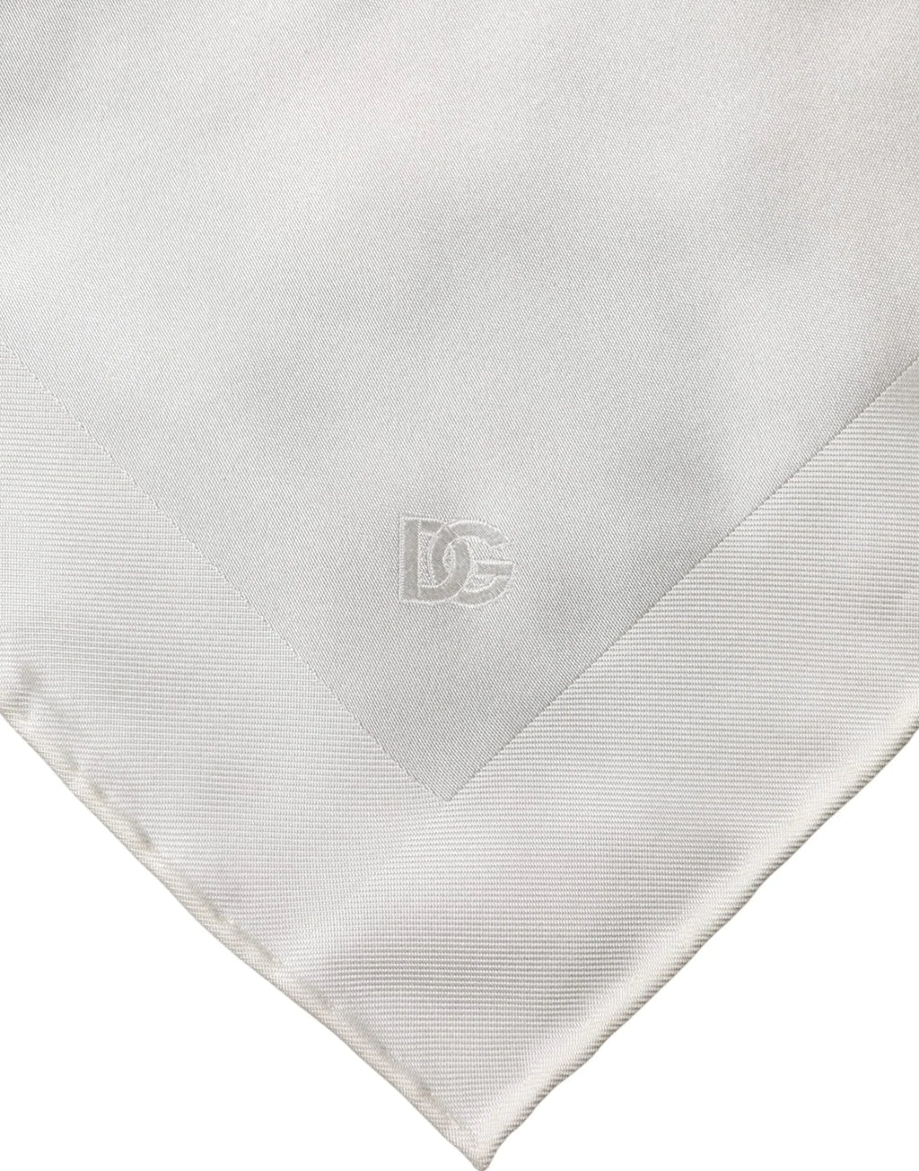 Dolce & Gabbana White Logo Silk Square Handkerchief Scarf - Zeiniez