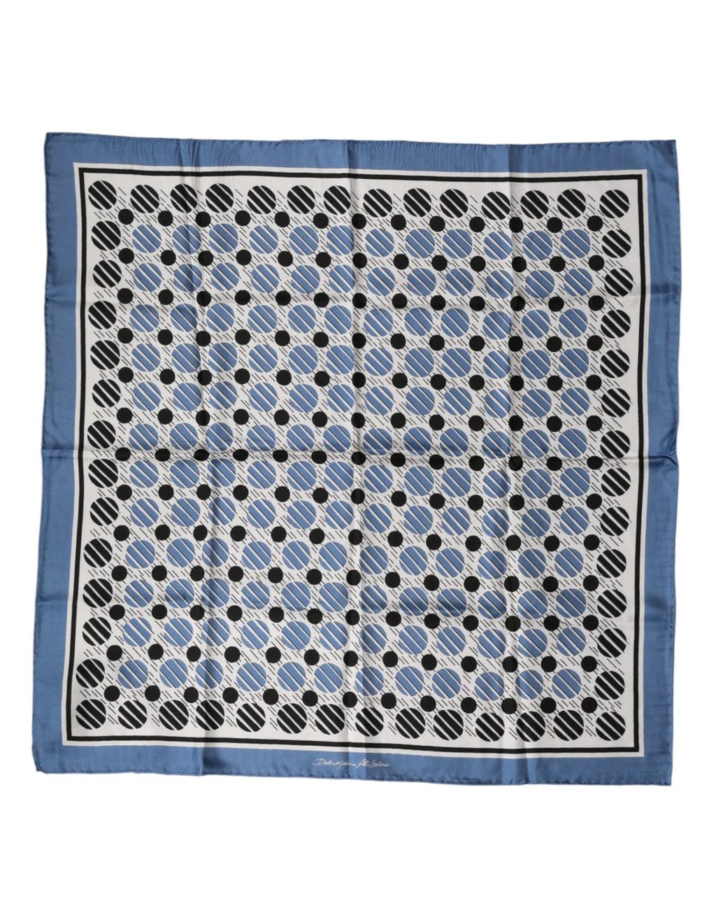 Dolce & Gabbana Blue Dotted Silk Square Foulard 66cm Scarf - Zeiniez