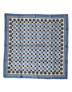 Dolce & Gabbana Blue Dotted Silk Square Foulard 66cm Scarf - Zeiniez