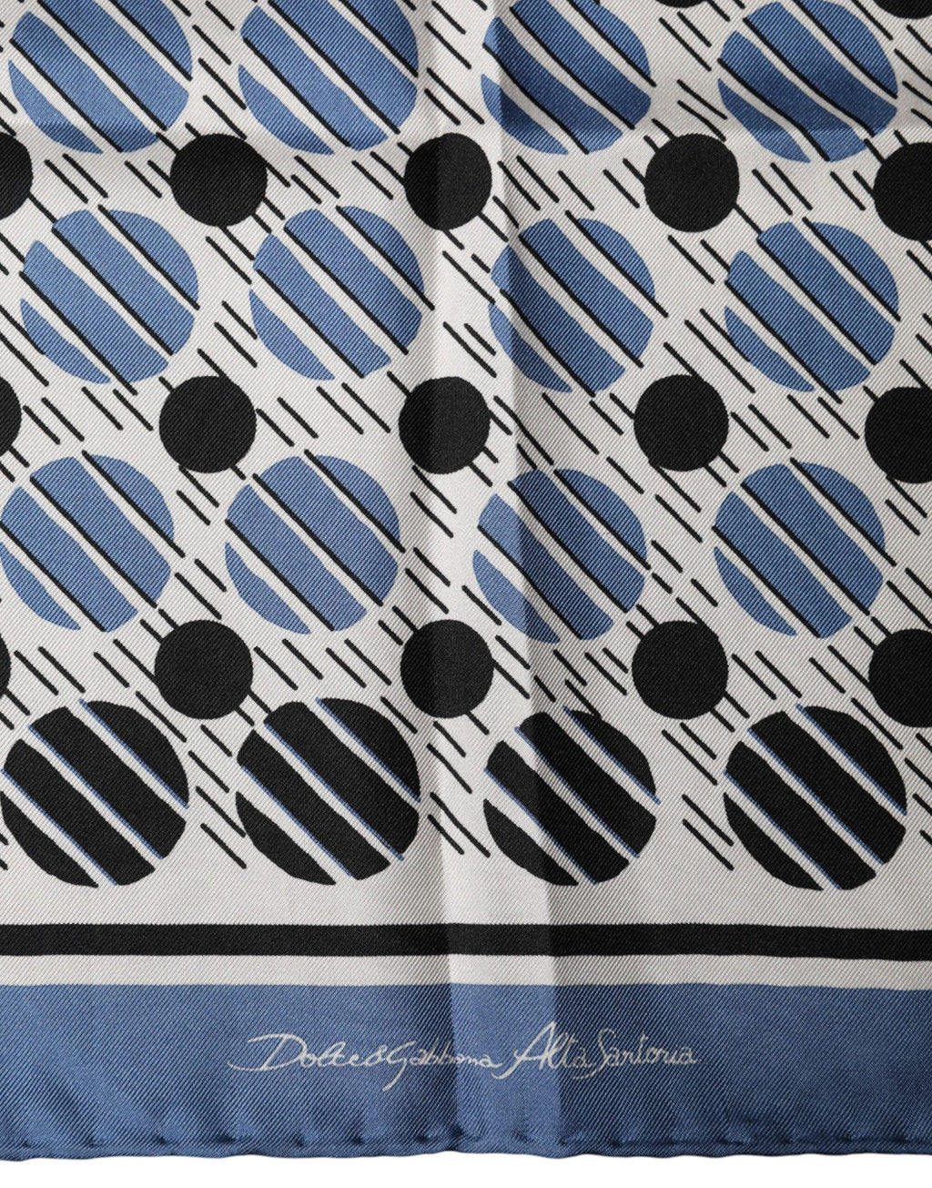 Dolce & Gabbana Blue Dotted Silk Square Foulard 66cm Scarf - Zeiniez