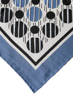 Dolce & Gabbana Blue Dotted Silk Square Foulard 66cm Scarf - Zeiniez