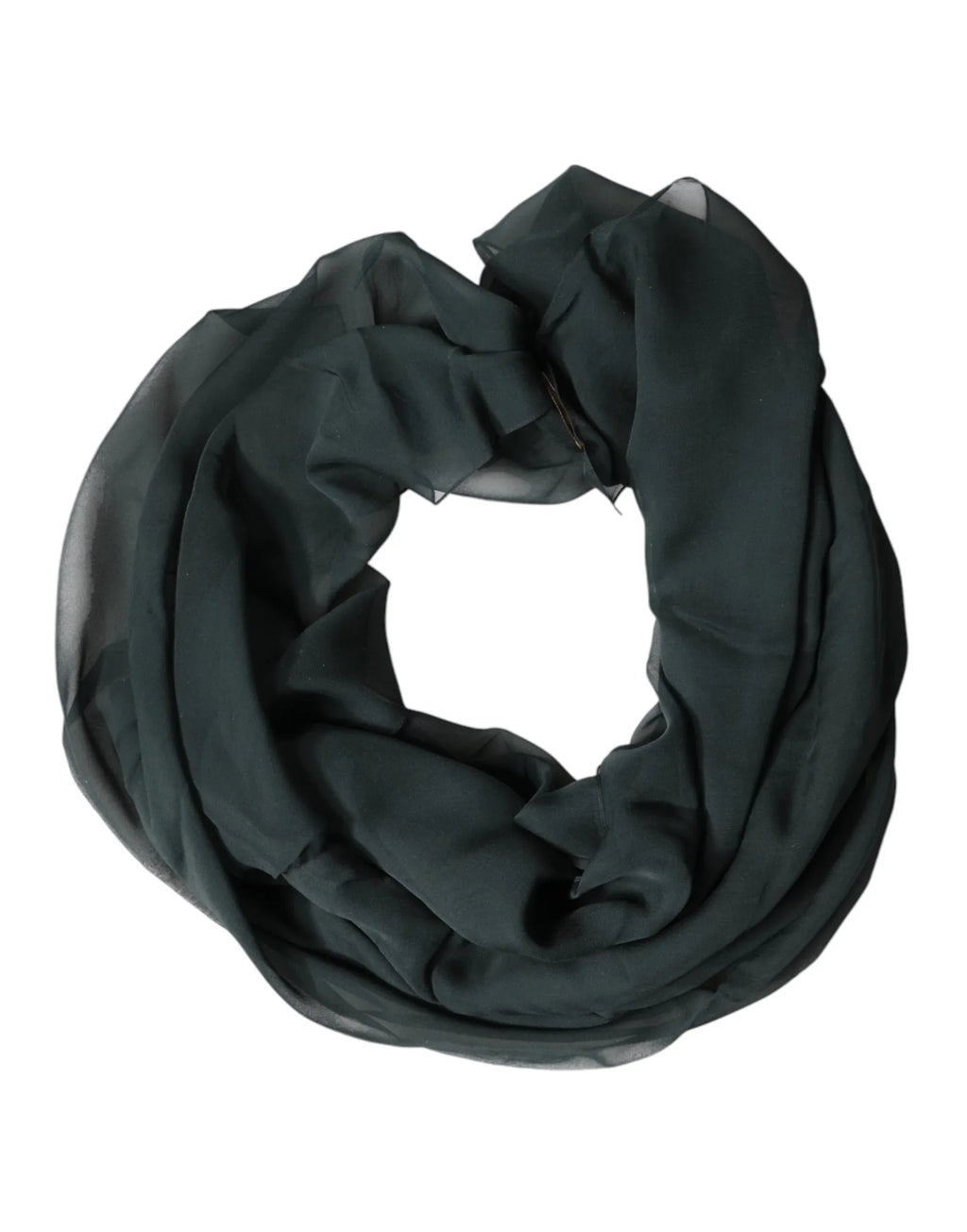 Dolce & Gabbana Dark Green Silk Neck Wrap Foulard Scarf - Zeiniez